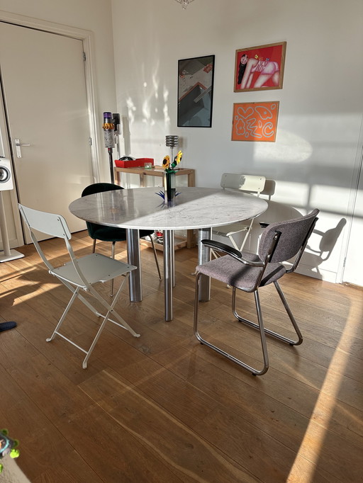 Table de salle à manger ronde en marbre