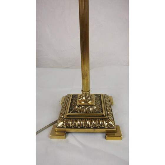 Image 1 of Lampe de table vintage en laiton et bronze doré par Empire Colonne Neo Classique, France 1970