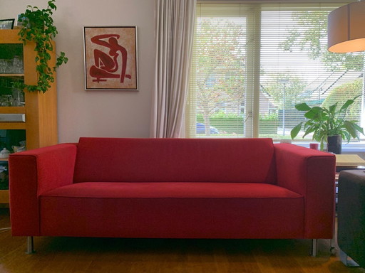 Canapé Jamé Design avec pouf rouge