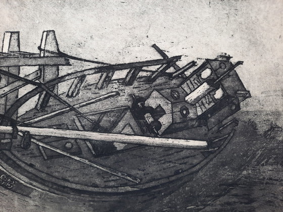 Image 1 of Naufrage à Ostende - Gravure Oscar Verpoorten - 1982