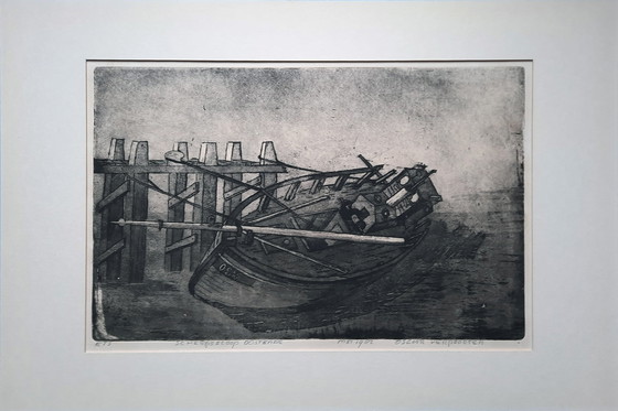 Image 1 of Naufrage à Ostende - Gravure Oscar Verpoorten - 1982