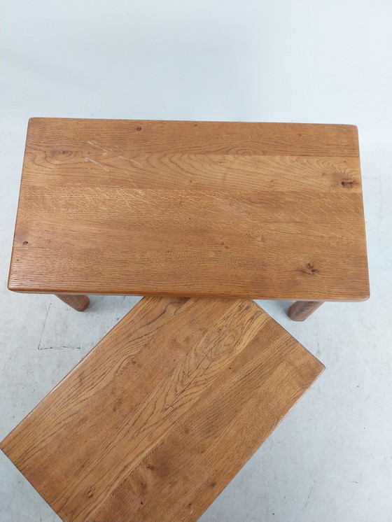 Image 1 of 1 X 2 Pièces Brutalist Mimi Set In Light Oak 1970's