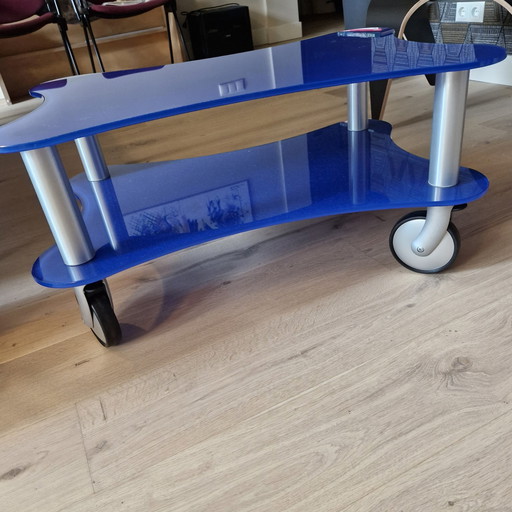 Chariot Sikmo Plus avec 2 plateaux en verre par Galotti & Radice