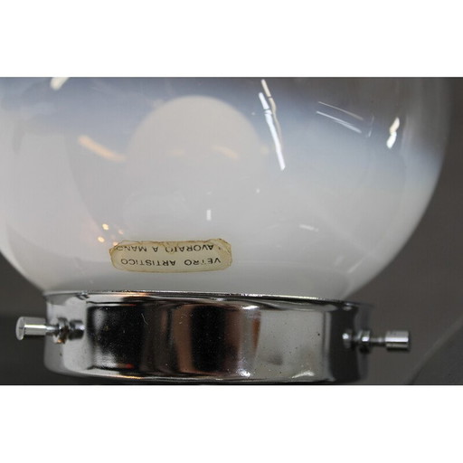 Lustre vintage en acier chromé, Italie 1970