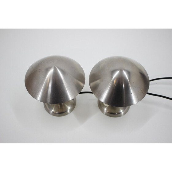 Image 1 of Paire de lampes chromées Bauhaus, Tchécoslovaquie 1930