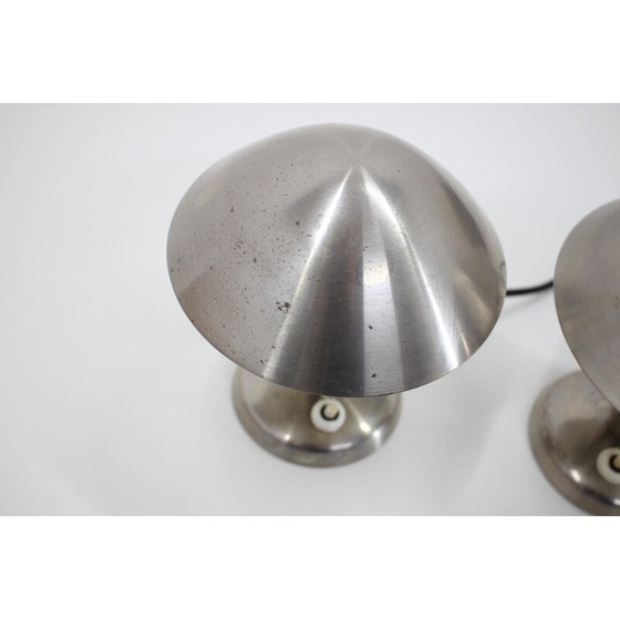 Image 1 of Paire de lampes chromées Bauhaus, Tchécoslovaquie 1930