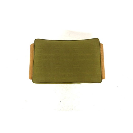 Image 1 of Repose-pieds vintage scandinave en bois de chêne et tissu pour Bröderna Andersson, Suède 1960