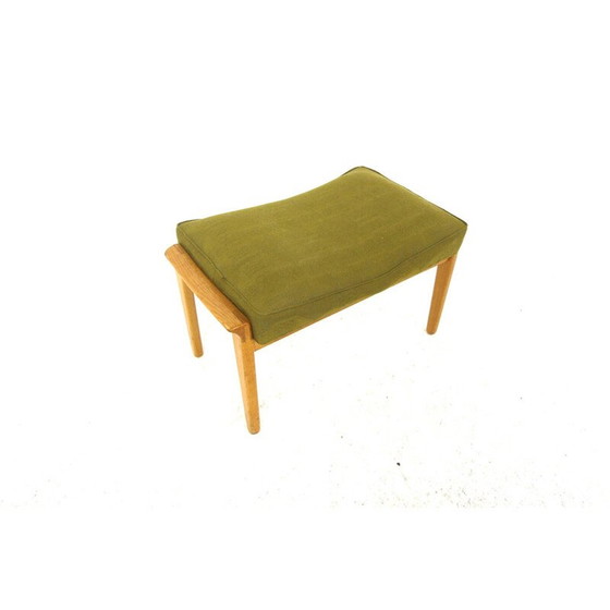 Image 1 of Repose-pieds vintage scandinave en bois de chêne et tissu pour Bröderna Andersson, Suède 1960