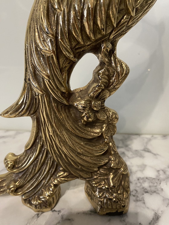 Image 1 of Vintage Hollywood Regency, Paons en laiton