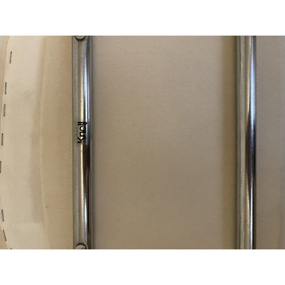 Image 1 of Chaise de conférence vintage en chrome et tissu blanc par Eero Saarinen pour Knoll international