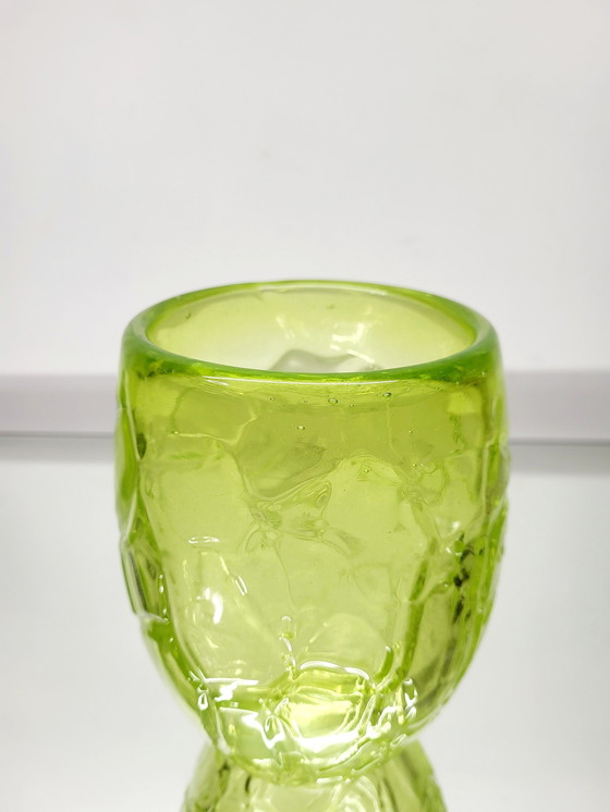 Image 1 of Val Saint Lambert Studio Cristal Vase, décor en relief, signé Hatch, 1990
