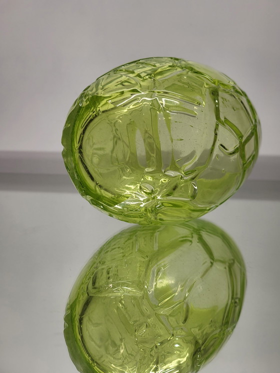 Image 1 of Val Saint Lambert Studio Cristal Vase, décor en relief, signé Hatch, 1990