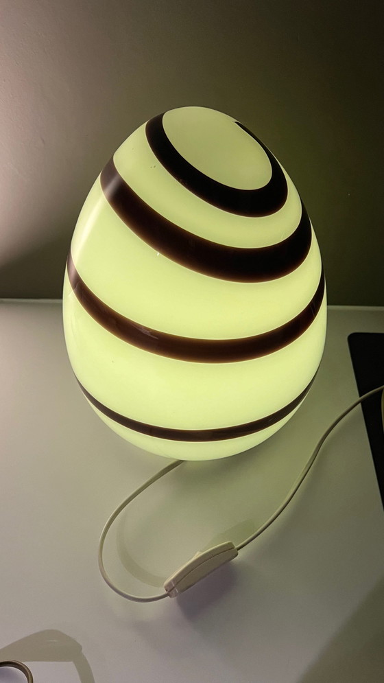 Image 1 of Ilu Lamp Vetro Line Zebra en forme d'oeuf