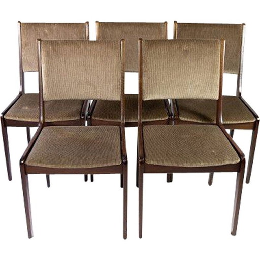 Ensemble de 4 chaises de salle à manger vintage en couleur sombre par Farstrup, Danemark années 1960