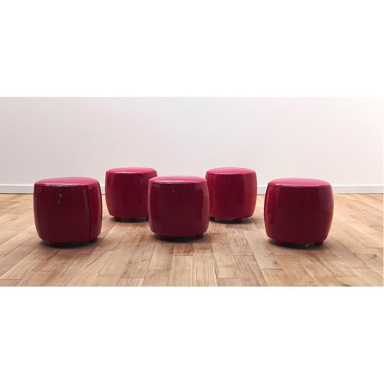 Image 1 of Pouf vintage rouge brillant