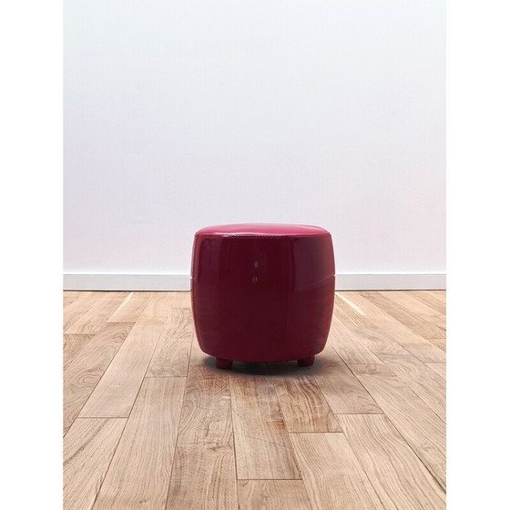 Image 1 of Pouf vintage rouge brillant