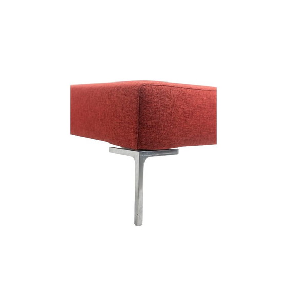 Image 1 of Banc rectangulaire vintage en métal chromé et tissu rouge par Antonio Citterio pour B et B, 1990