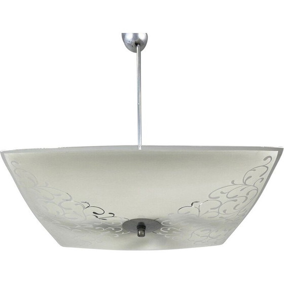 Image 1 of Lampe suspendue vintage en verre par Napako, Tchécoslovaquie 1960