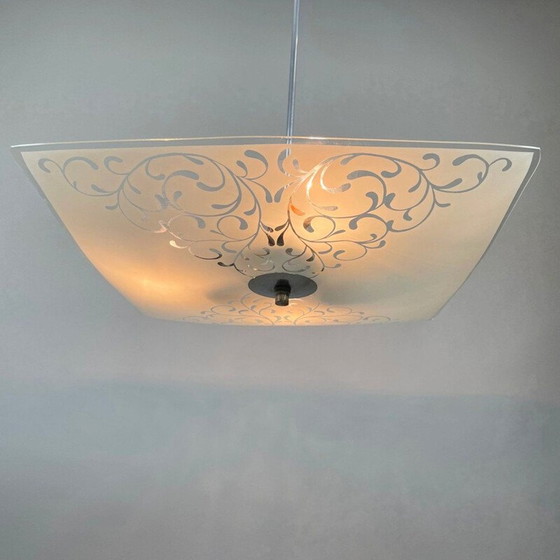 Image 1 of Lampe suspendue vintage en verre par Napako, Tchécoslovaquie 1960