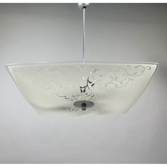 Image 1 of Lampe suspendue vintage en verre par Napako, Tchécoslovaquie 1960