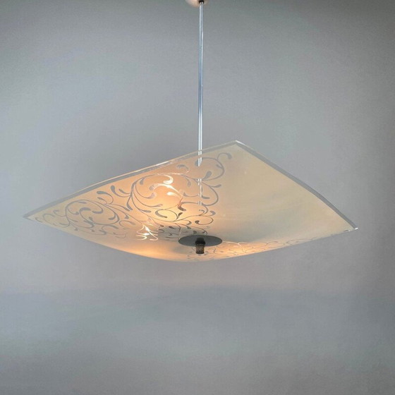 Image 1 of Lampe suspendue vintage en verre par Napako, Tchécoslovaquie 1960