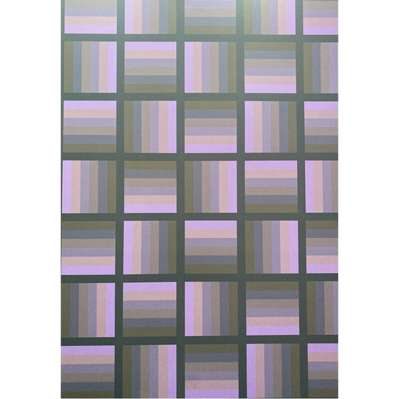 Image 1 of Photolithographie d'époque "Hommage à Vasarely" par Jim Bird pour Poligrafa, Barcelone 1970