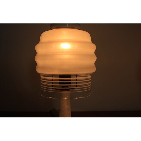 Image 1 of Paire de lampes vintage en métal et verre par Valašské Meziříčí, Tchécoslovaquie 1970.