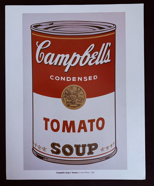 Andy Warhol : "Campbell's Soup I : Tomato, 1968". Fondation Andy Warhol pour les arts visuels, New York.