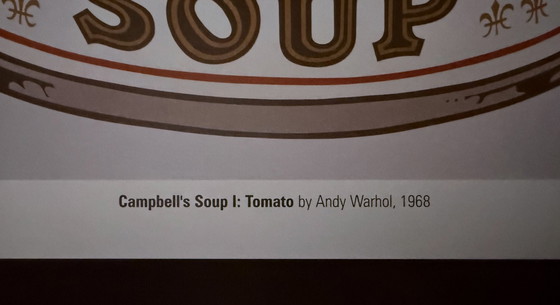 Image 1 of Andy Warhol : "Campbell's Soup I : Tomato, 1968". Fondation Andy Warhol pour les arts visuels, New York.