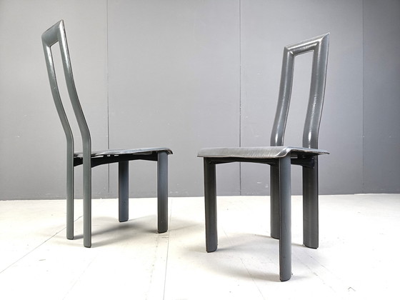 Image 1 of Chaises de salle à manger italiennes modèle Regia par Antonello Mosca pour Ycami, 1980S, ensemble de 6