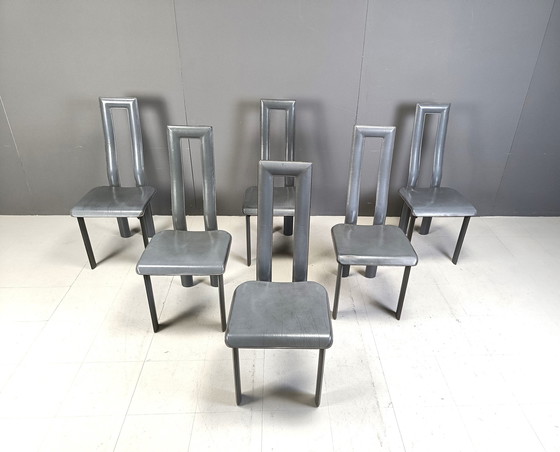 Image 1 of Chaises de salle à manger italiennes modèle Regia par Antonello Mosca pour Ycami, 1980S, ensemble de 6