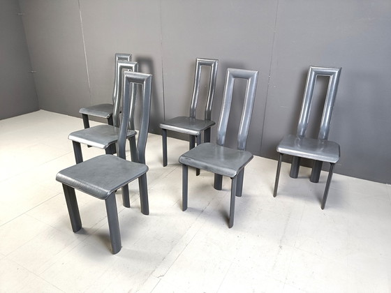 Image 1 of Chaises de salle à manger italiennes modèle Regia par Antonello Mosca pour Ycami, 1980S, ensemble de 6