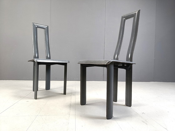 Image 1 of Chaises de salle à manger italiennes modèle Regia par Antonello Mosca pour Ycami, 1980S, ensemble de 6