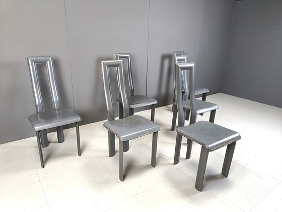 Image 1 of Chaises de salle à manger italiennes modèle Regia par Antonello Mosca pour Ycami, 1980S, ensemble de 6