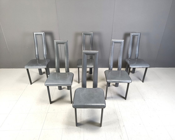 Image 1 of Chaises de salle à manger italiennes modèle Regia par Antonello Mosca pour Ycami, 1980S, ensemble de 6