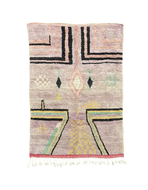 Tapis marocain en laine mauve