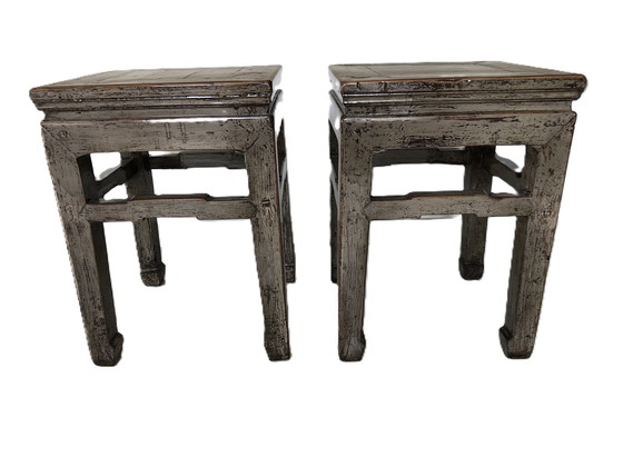 Image 1 of 2x table d'appoint - Tables chinoises anciennes (laquées)