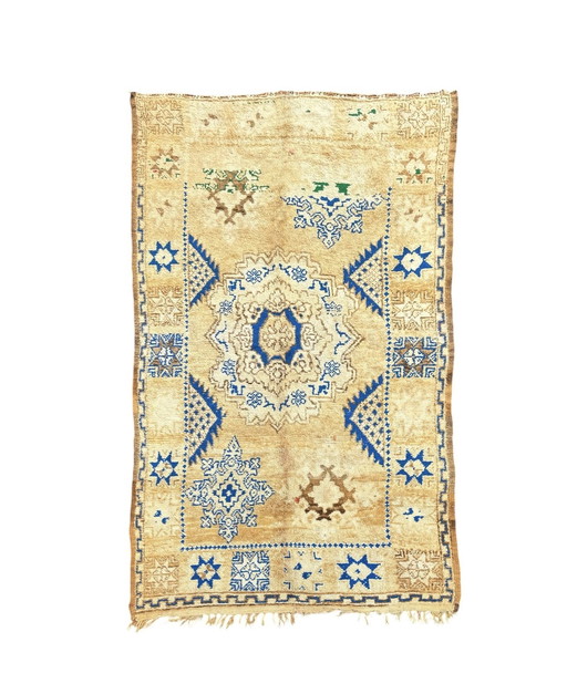 Atlas - Tapis marocain en laine jaune