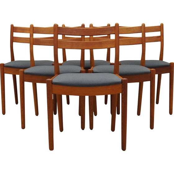 Image 1 of Ensemble de six chaises en teck, design danois, années 1970, designer : Poul M. Volther