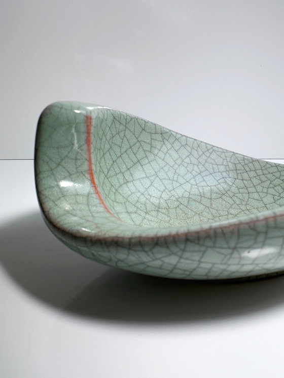 Image 1 of Cendrier / bol vintage Karlsruher Majolika Céramique Fridegart Glatzle Craquele Crackle 50Er Mid Century