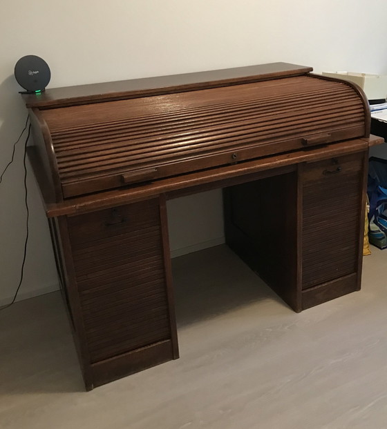 Image 1 of Craftsman, Classic Design, Bureau à cylindre en chêne