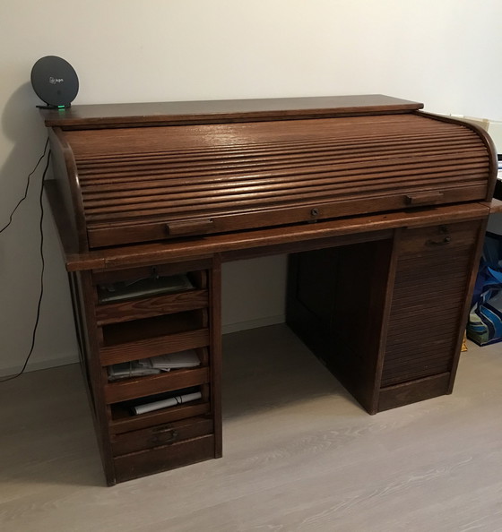 Image 1 of Craftsman, Classic Design, Bureau à cylindre en chêne