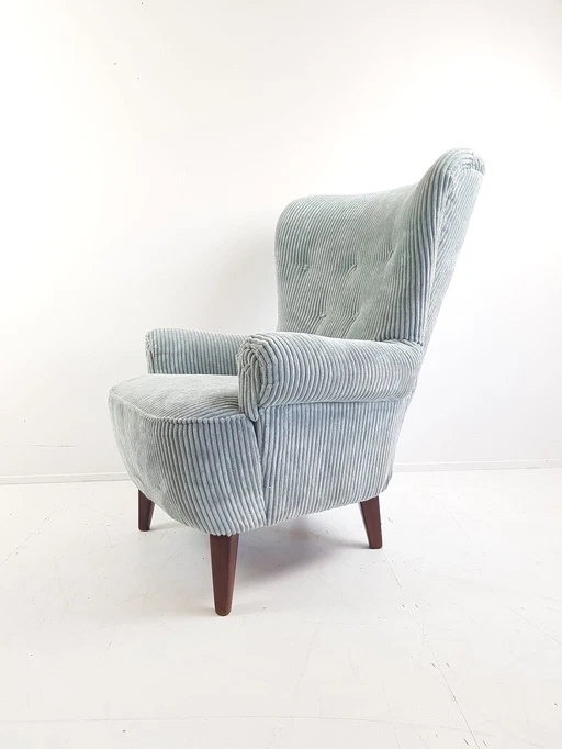 Fauteuil Artifort Light Blue Rib New Upholstered