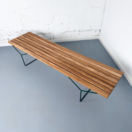 Image 1 of Banc En Chêne Par Harry Bertoia Pour Knoll - Châssis D'origine Avec Nouvelle Surface En Bois