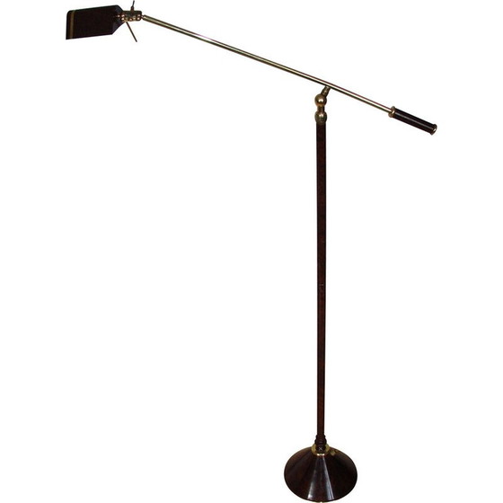 Image 1 of Lampadaire banquet vintage en laiton et métal, 1970
