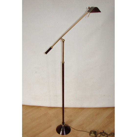 Image 1 of Lampadaire banquet vintage en laiton et métal, 1970
