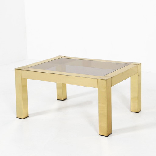 Table basse plaquée or de Belgo Chrom, 1970S