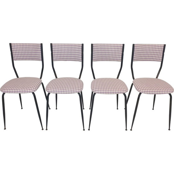 Image 1 of Ensemble de 4 chaises de salle à manger italiennes vintage en métal, années 1960