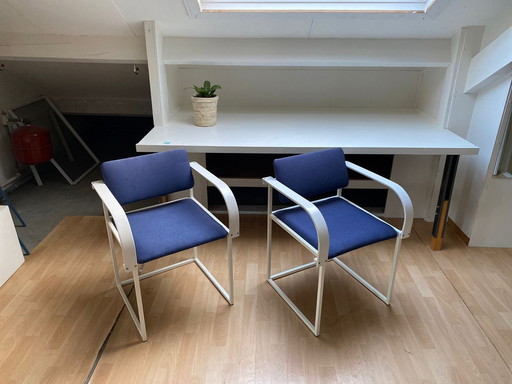 2X Pastoe Fm80 Chaise de salle à manger bleue