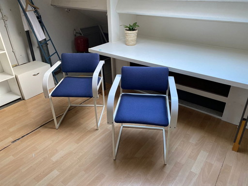 2X Pastoe Fm80 Chaise de salle à manger bleue